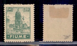 Occupazioni I Guerra Mondiale - Fiume - 1919 - 20 Cent (C 37) - Gomma Originale (120) - Andere & Zonder Classificatie