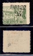 Occupazioni I Guerra Mondiale - Fiume - 1919 - Franco 25 Su 50 Cent (C81 Varietà) Con Dentellature Spostate - Gomma Orig - Other & Unclassified