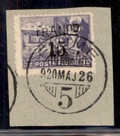 Occupazioni I Guerra Mondiale - Fiume - 1919 - Franco 15 Su 30 Cent (D78ga) Con Soprastampa Obliqua - Usato Su Frammento - Autres & Non Classés