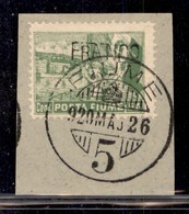 Occupazioni I Guerra Mondiale - Fiume - 1919 - Franco 25 Su 50 Cent (D 82 Varietà)  Usato Su Frammento - 25  Evanescente - Autres & Non Classés