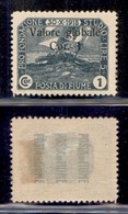 Occupazioni I Guerra Mondiale - Fiume - 1920 - 1 Corona Valore Globale (107 - Varietà) Con Soprastampa In Alto - Gomma O - Sonstige & Ohne Zuordnung