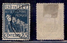 Occupazioni I Guerra Mondiale - Fiume - 1920 - 25 Cent Legionari (130a - Azzurro) Usato (160) - Other & Unclassified