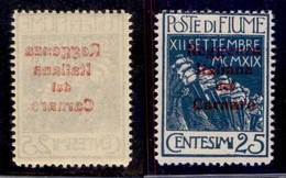 Occupazioni I Guerra Mondiale - Fiume - 1920 - 25 Cent Reggenza (139zt) Con Decalco - Gomma Integra (22) - Other & Unclassified