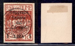 Occupazioni I Guerra Mondiale - Fiume - 1920 - 1 Lire Su 10 Cent (143) - Usato Su Frammento - Autres & Non Classés