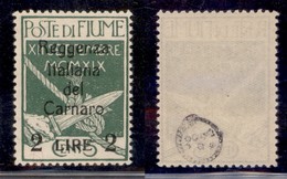 Occupazioni I Guerra Mondiale - Fiume - 1920 - 2 Lire Su 5 Cent (144) - Gomma Originale (70) - Sonstige & Ohne Zuordnung