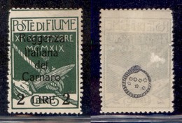 Occupazioni I Guerra Mondiale - Fiume - 1920 - 2 Lire Su 5 Cent (144-varietà) - Formato Diverso - Gomma Originale - Non  - Autres & Non Classés