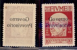 Occupazioni I Guerra Mondiale - Fiume - 1921 - 10 Cent Governo Provvisorio (150zd) Con Decalco - Gomma Integra - Sonstige & Ohne Zuordnung