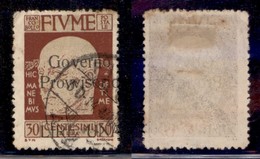 Occupazioni I Guerra Mondiale - Fiume - 1921 - 1 Lira Su 30 Cent Governo Provvisorio (159p) Usato - Soprastampa A Destra - Other & Unclassified