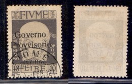 Occupazioni I Guerra Mondiale - Fiume - 1921 - 10 Lire Governo Provvisorio (163) Usato (135) - Other & Unclassified