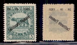 Occupazioni I Guerra Mondiale - Fiume - 1921 - 5 Cent Costituente (164o) - Decalco - Gomma Integra (75) - Other & Unclassified