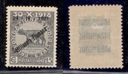 Occupazioni I Guerra Mondiale - Fiume - 1921 - 15 Cent Costituente (166 Varietà Nba) Con C In Alto - Gomma Originale - N - Other & Unclassified