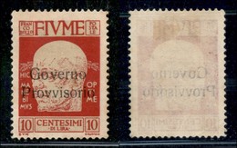 Occupazioni I Guerra Mondiale - Fiume - 1921 - 10 Cent Governo Provvisorio (176) - Nuovo Senza Gomma - Other & Unclassified