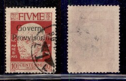 Occupazioni I Guerra Mondiale - Fiume - 1921 - 10 Cent Governo Provvisorio (176) Usato (50) - Otros & Sin Clasificación