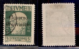 Occupazioni I Guerra Mondiale - Fiume - 1921 - 5 Cent Governo Provvisorio (177) Usato (80) - Other & Unclassified