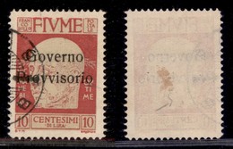 Occupazioni I Guerra Mondiale - Fiume - 1921 - 10 Cent Governo Provvisorio (178) - Usato (55) - Otros & Sin Clasificación