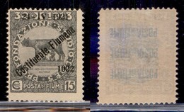 Occupazioni I Guerra Mondiale - Fiume - 1922 - 15 Cent Costisuente (181) - Gomma Originale (25) - Andere & Zonder Classificatie