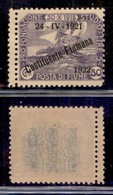 Occupazioni I Guerra Mondiale - Fiume - 1922 - 80 Cent Costituente (185x) - Doppia Dentellatura A Sinistra - Gomma Integ - Autres & Non Classés
