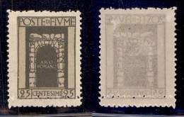 Occupazioni I Guerra Mondiale - Fiume - 1923 - 25 Cent San Vito (194k) Con Doppia Dentellatura - Gomma Originale (20) - Otros & Sin Clasificación
