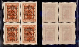 Occupazioni I Guerra Mondiale - Fiume - 1924 - 20 Cent Regno D'Italia (205) In Quartina - Gomma Integra (40+) - Otros & Sin Clasificación