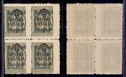 Occupazioni I Guerra Mondiale - Fiume - 1924 - 50 Cent Regno D'Italia (208) - Quartina - Gomma Integra (40+) - Autres & Non Classés