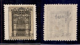 Occupazioni I Guerra Mondiale - Fiume - 1924 - 25 Cent Annessione (218 Varietà) - Formato Diverso - Gomma Originale - Autres & Non Classés