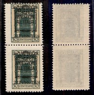 Occupazioni I Guerra Mondiale - Fiume - 1924 - 30 Cent Annessione (219 Varietà) - Coppia Verticale Di Formati Diversi -  - Autres & Non Classés