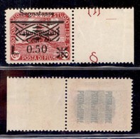 Occupazioni I Guerra Mondiale - Fiume - 1921 - Segnatasse 0,50 Su 60 Cent (22) Bordo Fooglio - Gomma Integra (25) - Other & Unclassified