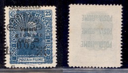 Occupazioni I Guerra Mondiale - Fiume - 1921 - Segnatasse - 0,05 Su 25 Cent (27 Varietà Naa) Usato - S A Cavallo - Other & Unclassified