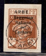 Occupazioni I Guerra Mondiale - Arbe - 1920 - 20 Cent Reggenza (7) Usato Su Frammento - Andere & Zonder Classificatie