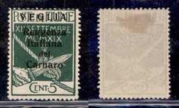 Occupazioni I Guerra Mondiale - Veglia - 1920 - 5 Cent (5) - Gomma Originale (45) - Other & Unclassified