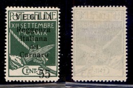 Occupazioni I Guerra Mondiale - Veglia - 1920 - 55 Cent Su 5 Cent (10) - Gomma Originale (120) - Autres & Non Classés