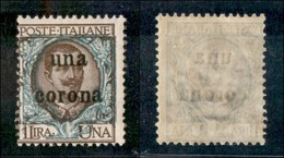 Occupazioni I Guerra Mondiale - Dalmazia - 1919 - 1 Corona Su 1 Lira (1) - Gomma Integra (15) - Autres & Non Classés