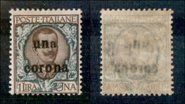 Occupazioni I Guerra Mondiale - Dalmazia - 1919 - 1 Corona Su 1 Lira (1b) Con A Diversa - Gomma Originale (90) - Other & Unclassified