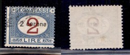 Occupazioni I Guerra Mondiale - Dalmazia - 1922 - Segnatasse - 2 Corone Su 2 Lire (3) Usato (240) - Autres & Non Classés