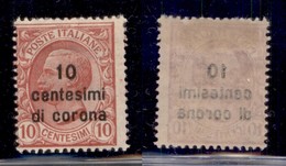 Occupazioni I Guerra Mondiale - Dalmazia - 1921 - 10 Cent Su 10 (3f) Con Decalco - Gomma Originale (50) - Other & Unclassified