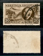 Occupazioni II Guerra Mondiale - Albania - Albania - 1939 - 20 Qind (4 - Aerea) Usato (80) - Other & Unclassified