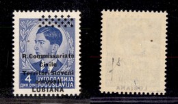 Occupazioni II Guerra Mondiale - Lubiana - 1941 - 4 Din Soprastampato (24l) - Soprastampa In Basso (4 Righe Di Rombi In  - Other & Unclassified