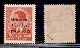 Occupazioni II Guerra Mondiale - Montenegro - 1941 - 1,50 Din (3pc) - Errore 1V - Gomma Integra Con Aderenze Di Colore ( - Otros & Sin Clasificación