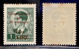 Occupazioni II Guerra Mondiale - Montenegro - 1942 - 1 Din (50c) - M Ntenegro (senza O) - Gomma Integra - Due Punti Gial - Autres & Non Classés