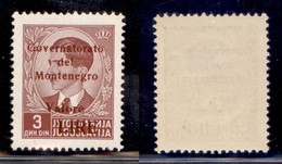 Occupazioni II Guerra Mondiale - Montenegro - 1942 - 3 Din (53) - Gomma Integra (75) - Other & Unclassified