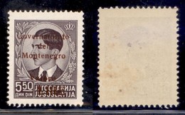 Occupazioni II Guerra Mondiale - Montenegro - 1942 - 5,50 Din (55e) - G Rotta - Gomma Integra Con Lievi Falle Naturali ( - Autres & Non Classés