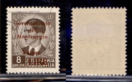 Occupazioni II Guerra Mondiale - Montenegro - 1942 - 8 Din (57) Usato (50) - Other & Unclassified