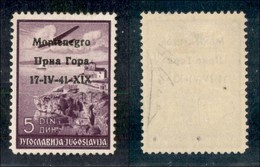 Occupazioni II Guerra Mondiale - Montenegro - 1941 - 5 Din (5-Aerea) - Gomma Originale (40) - Autres & Non Classés