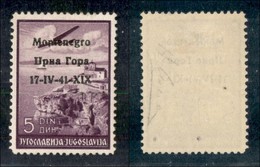 Occupazioni II Guerra Mondiale - Montenegro - 1941 - 5 Din (5-Aerea) - Gomma Originale (40) - Other & Unclassified