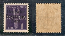 Occupazioni II Guerra Mondiale - Occupazione Tedesca - Zara - 1943 - 1 Lira (5-Aerea) - Secondo Tipo - Gomma Integra (50 - Altri & Non Classificati