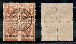 Uffici Postali All'Estero - Levante - La Canea - 1905 - 2 Cent Floreale Soprastampato (4a) In Quartina - I Tiratura - Us - Autres & Non Classés