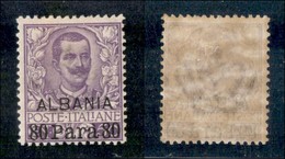 Uffici Postali All'Estero - Levante - Albania - 1907 - 80 Para Su 50 Cent (9) - Gomma Originale (45) - Otros & Sin Clasificación