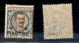 Uffici Postali All'Estero - Levante - Costantinopoli - 1908 - 4 Piastre Su 1 Lira Floreale (18) - Gomma Originale - Oliv - Autres & Non Classés