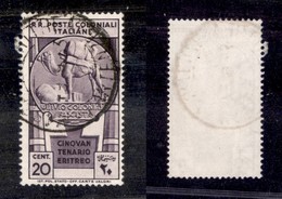 Colonie - Emissioni Generali - 1933 - 20 Cent Cinquantenario Eritreo (24) - Usato (40) - Sonstige & Ohne Zuordnung