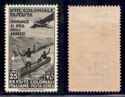 Colonie - Emissioni Generali - 1934 - 25 Lire Duca Degli Abruzzi (30) - Gomma Integra (90) - Otros & Sin Clasificación